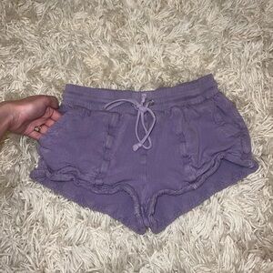 VGUC PURPLE ELASTIC TIE COTTON SHORTS